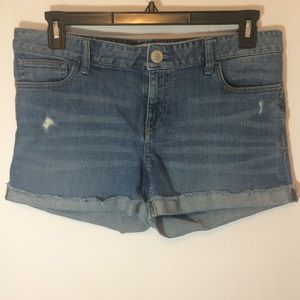 Express Jean Distressed Shorts. Size 12